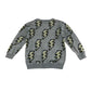 Next Jumper 5-6 years grey with lighting strike graphic design