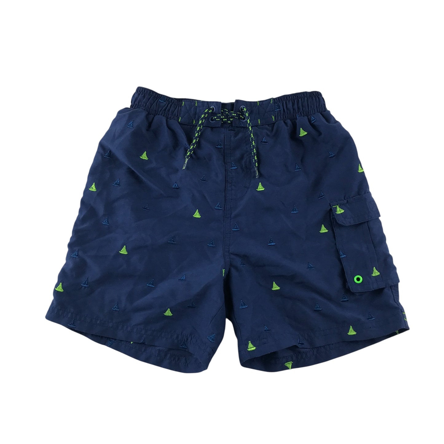 Tu swim trunks 9-10 years navy sail boat embroidered design