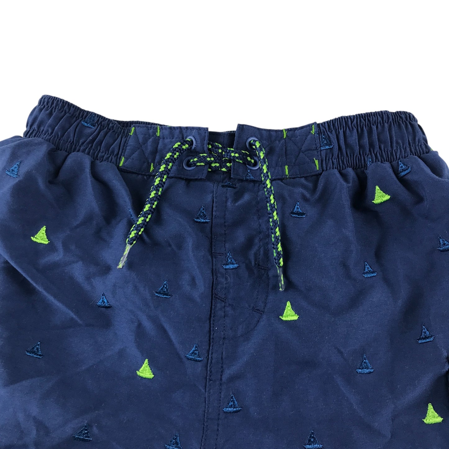 Tu swim trunks 9-10 years navy sail boat embroidered design