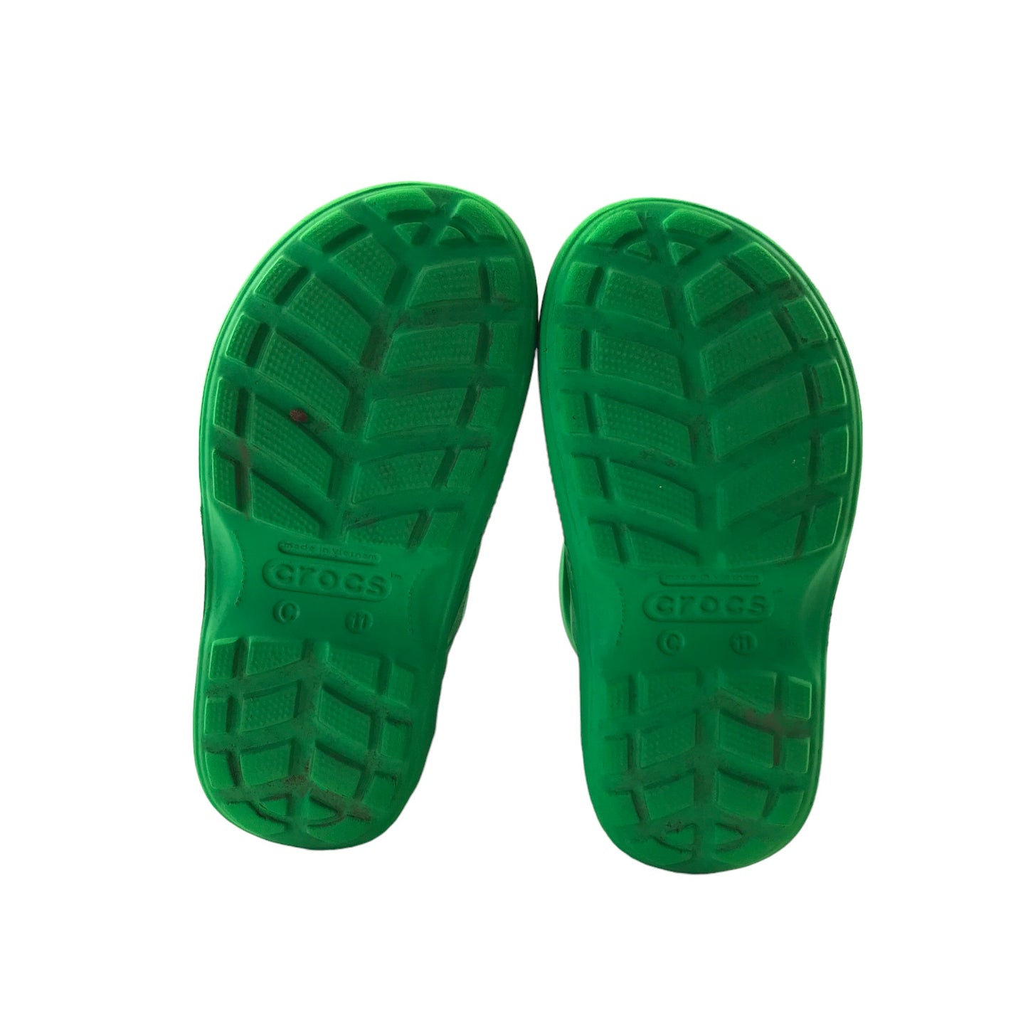 Crocs Wellies Shoe Size 11C Junior Green Plain with Handles
