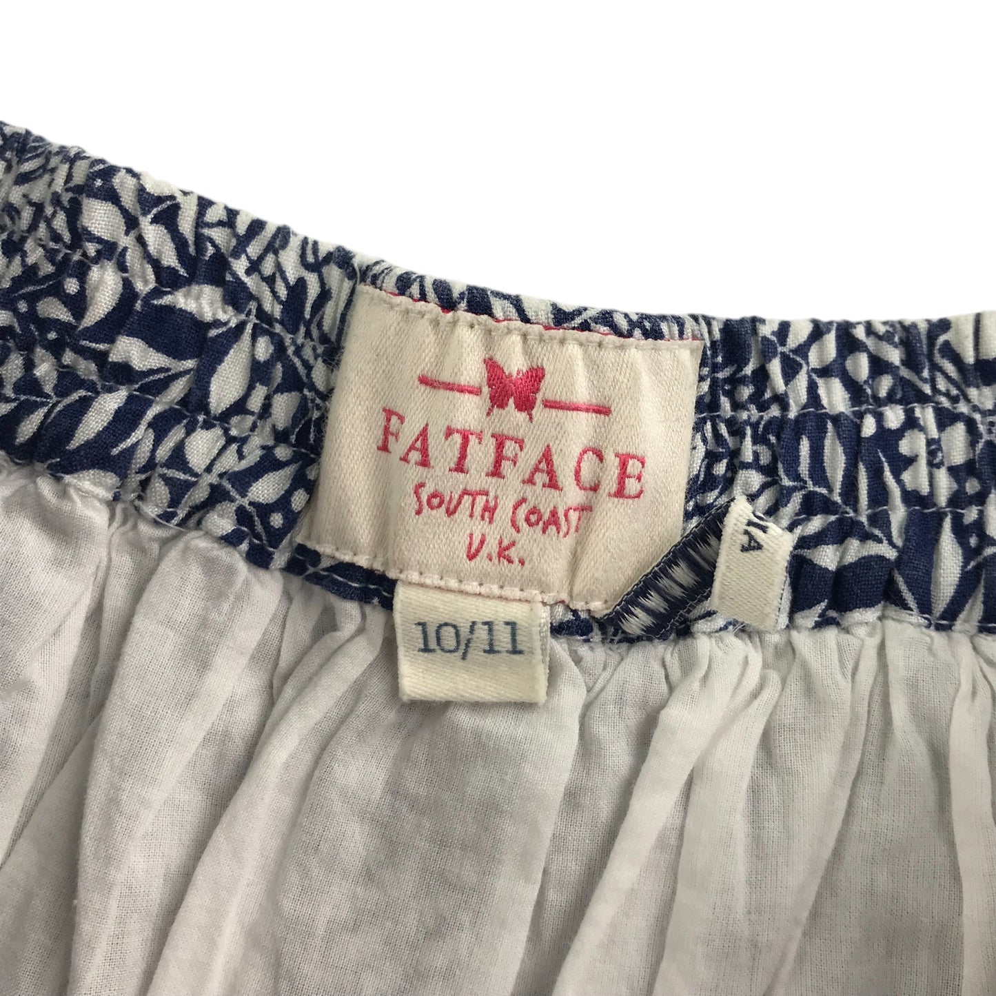 Fatface skirt 10-11 years navy and white floral layered cotton-viscose