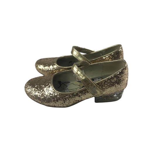 George Low Heel Pumps Shoe Size 11 Junior Gold Glitter Disney Princess