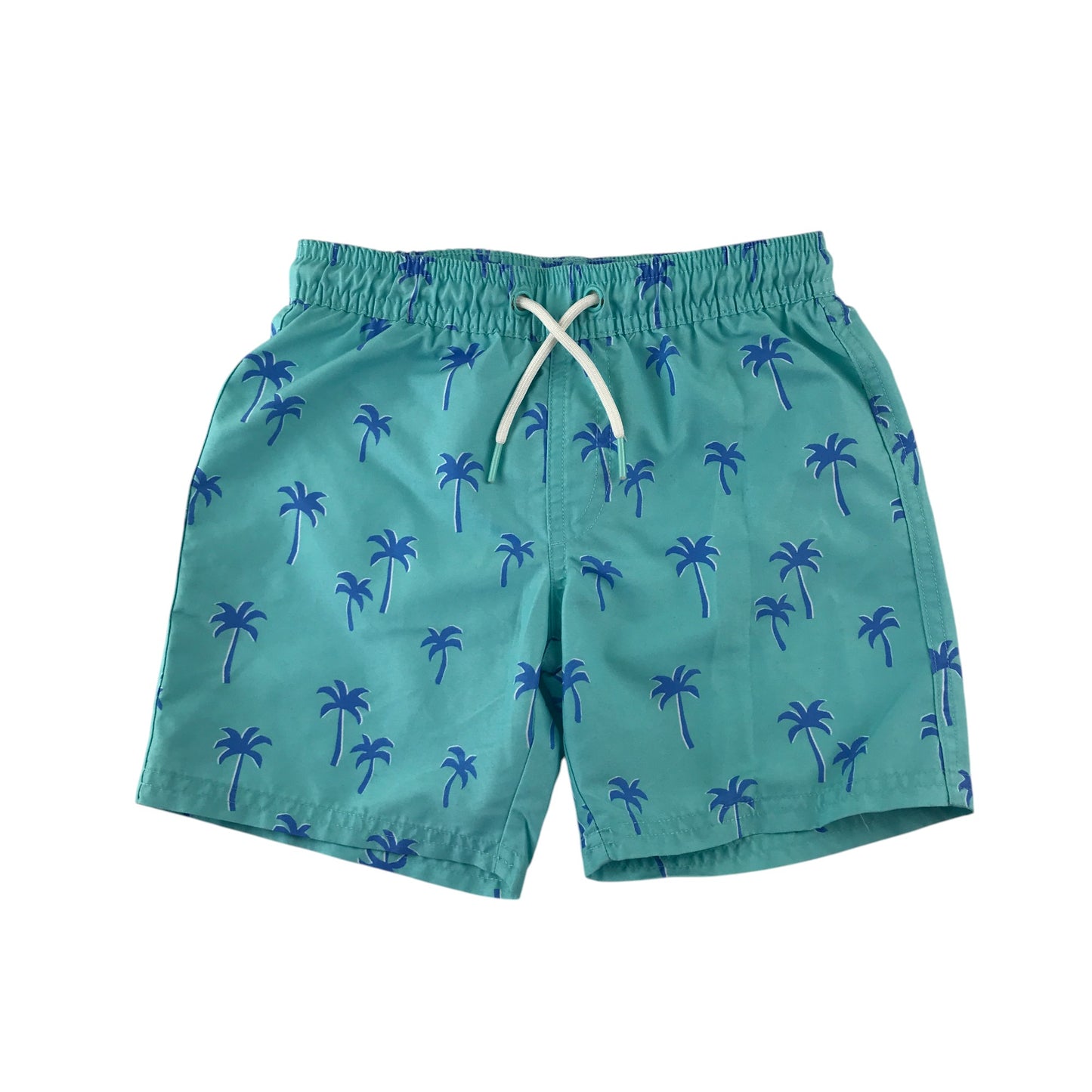 M&S swim trunks 4-5 years blue with palm tree print