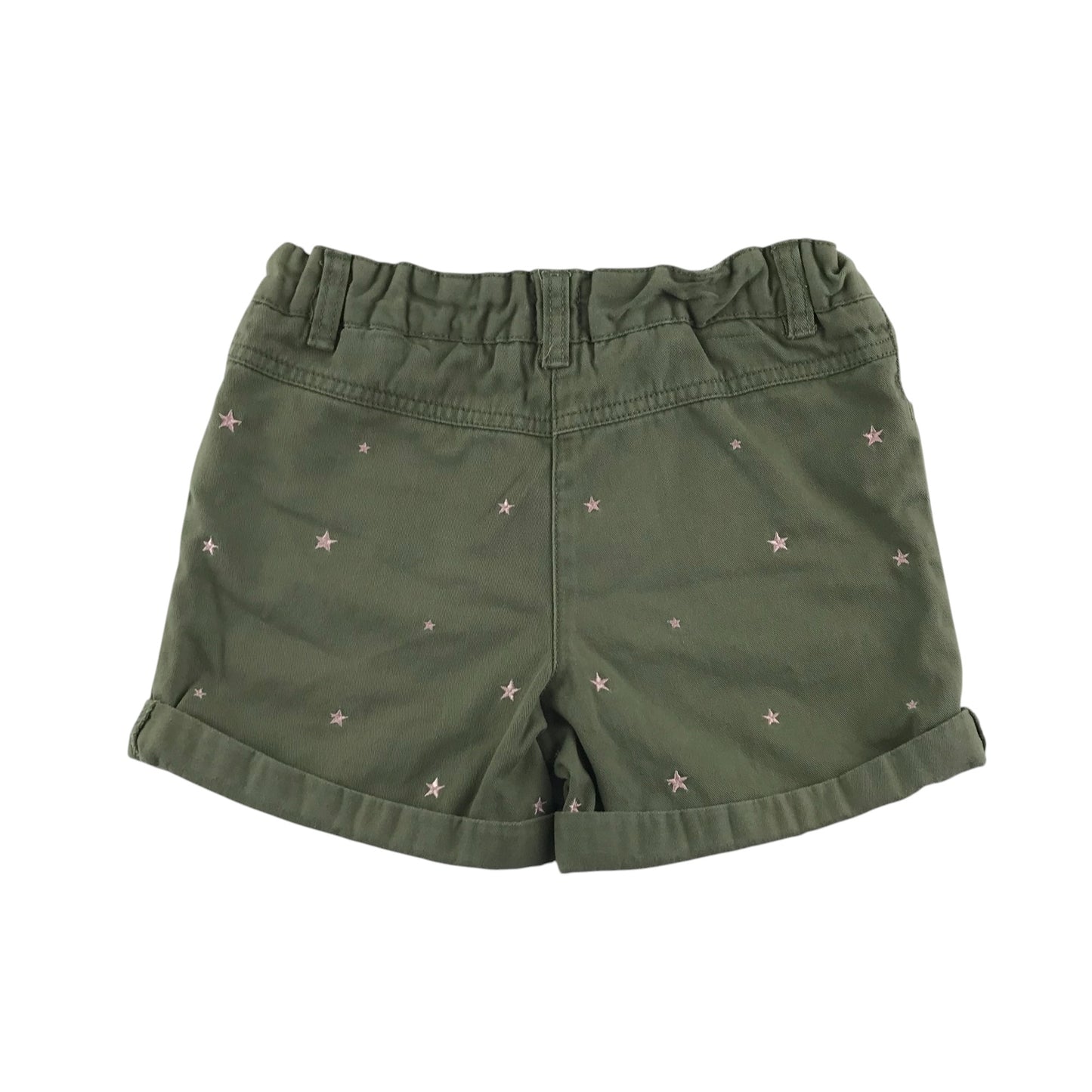 F&F shorts 5-6 years khaki green star embroidery cotton