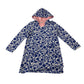 John Lewis towel hoodie 7-8 years blue floral terry cloth design print