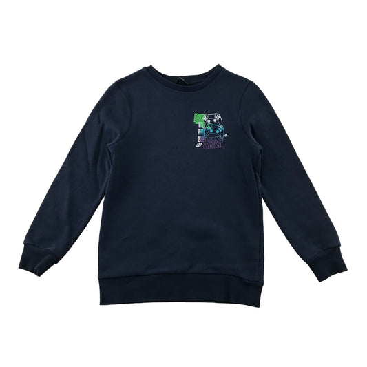 Nutmeg sweater 7-8 years navy gaming graphic design print