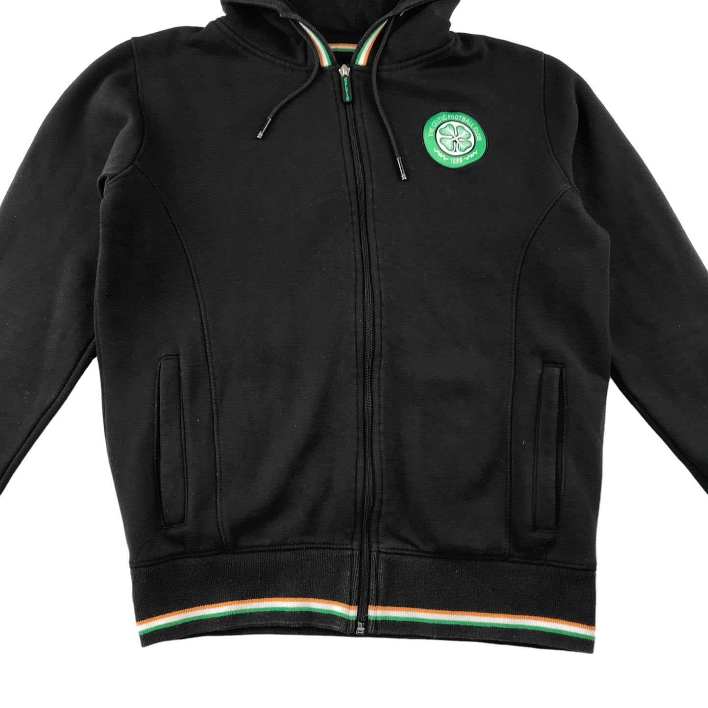 Celtic FC Hoodie Adult size S Black Long Sleeve Full Zipper