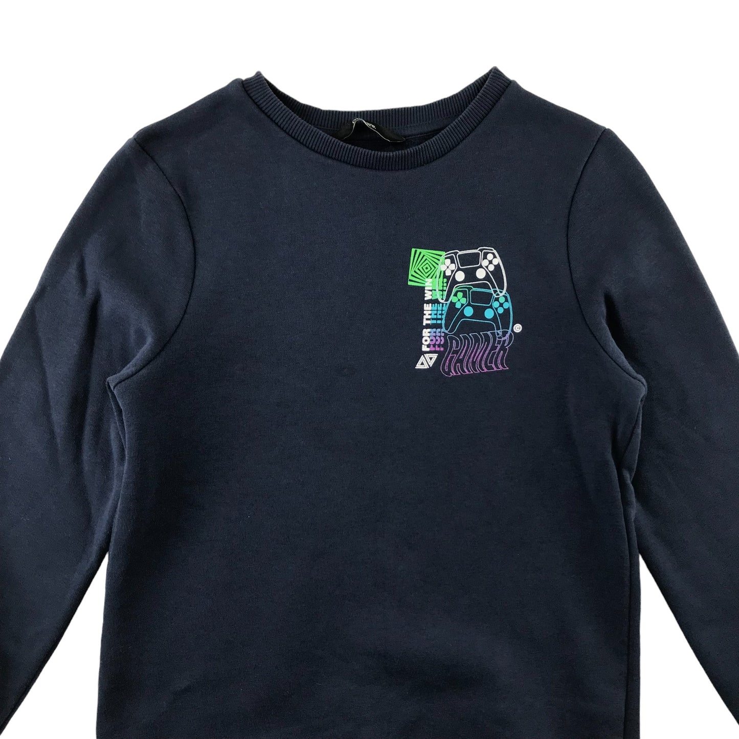 Nutmeg sweater 7-8 years navy gaming graphic design print