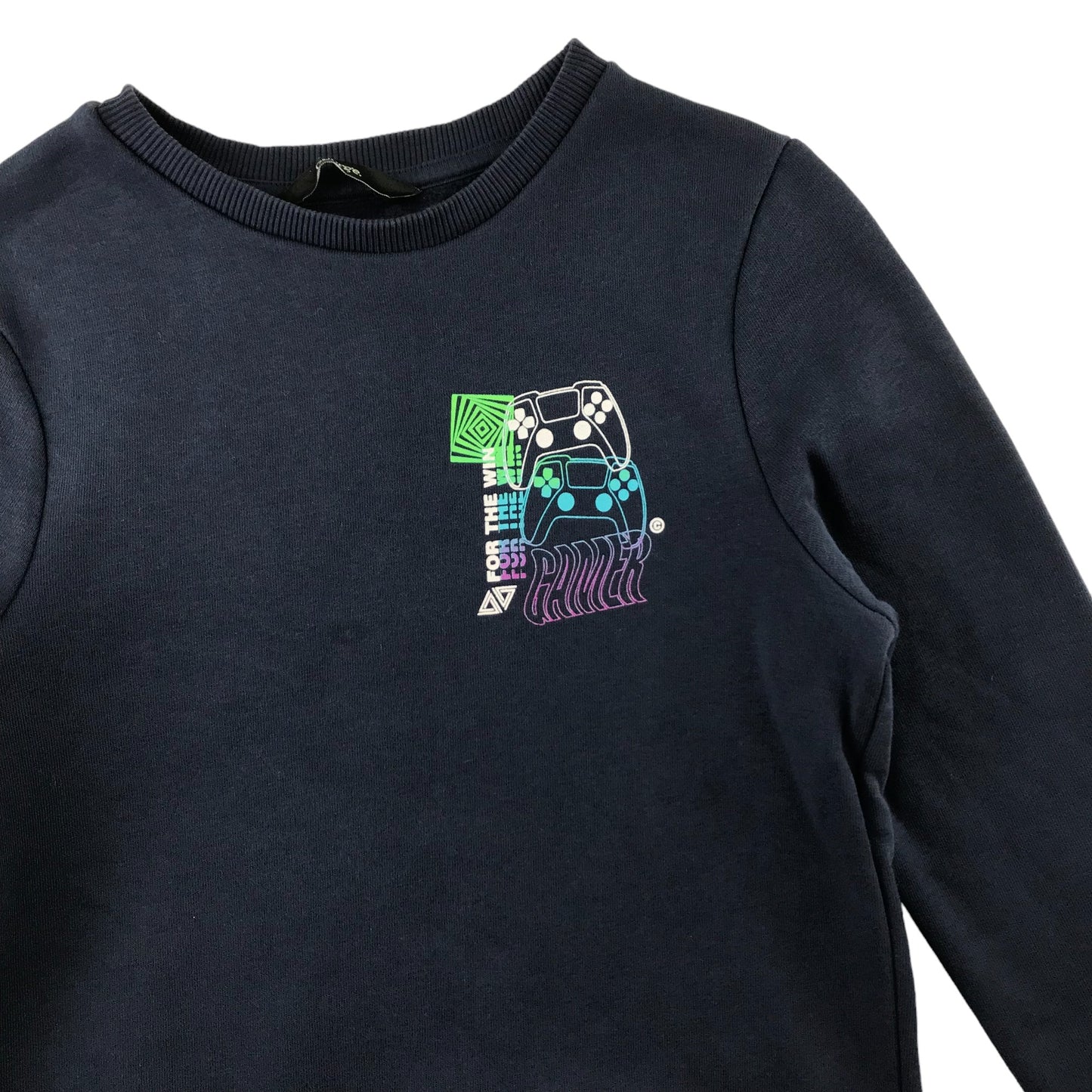 Nutmeg sweater 7-8 years navy gaming graphic design print