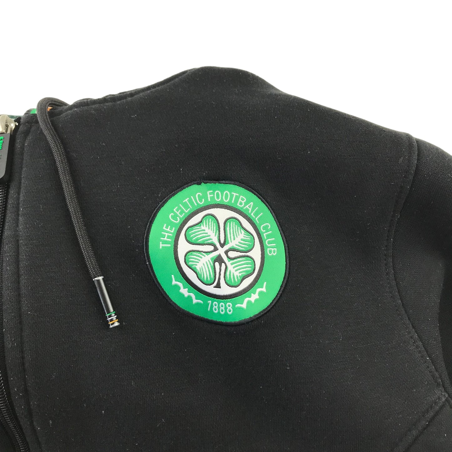 Celtic FC Hoodie Adult size S Black Long Sleeve Full Zipper