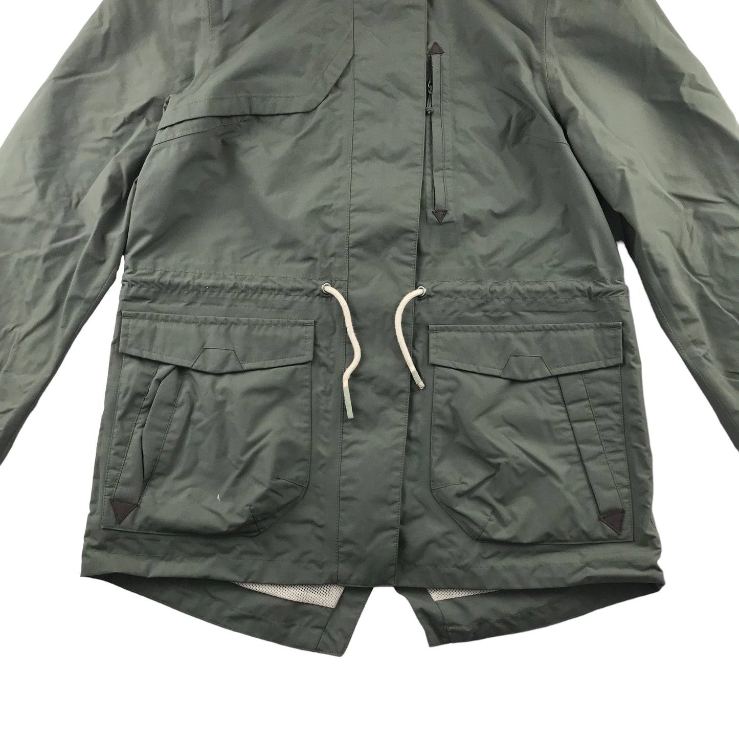 Decathlon jacket adult size XS khaki green light showerproof parka