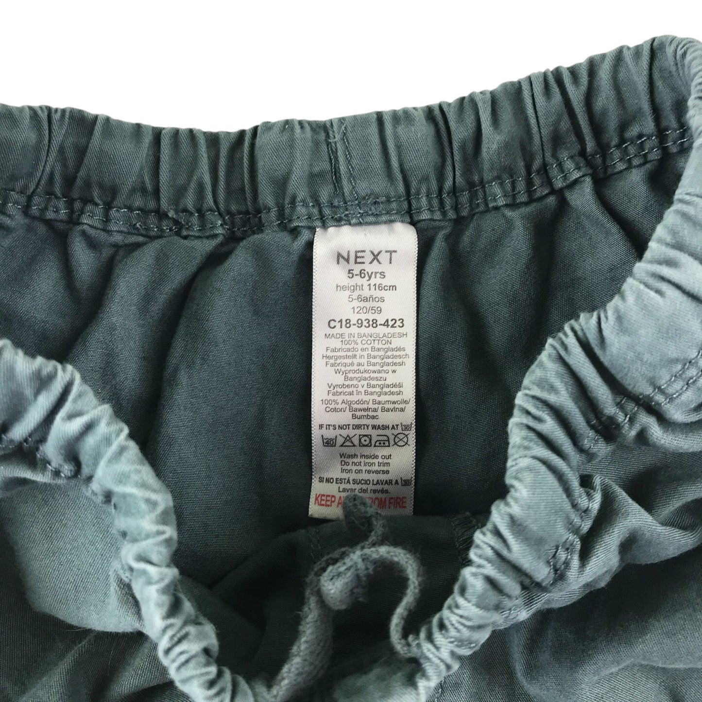 Next trouser 5-6 year grey cargo pocket style cotton