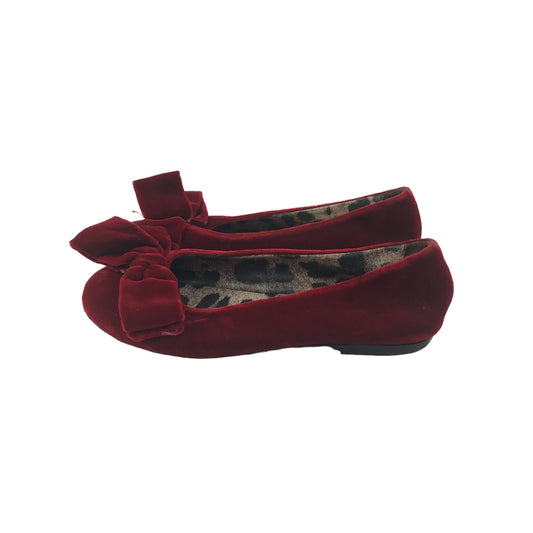 Dolce Gabbana Pumps Shoe Size 1 Red Velvet Flat Ballerina Shoes