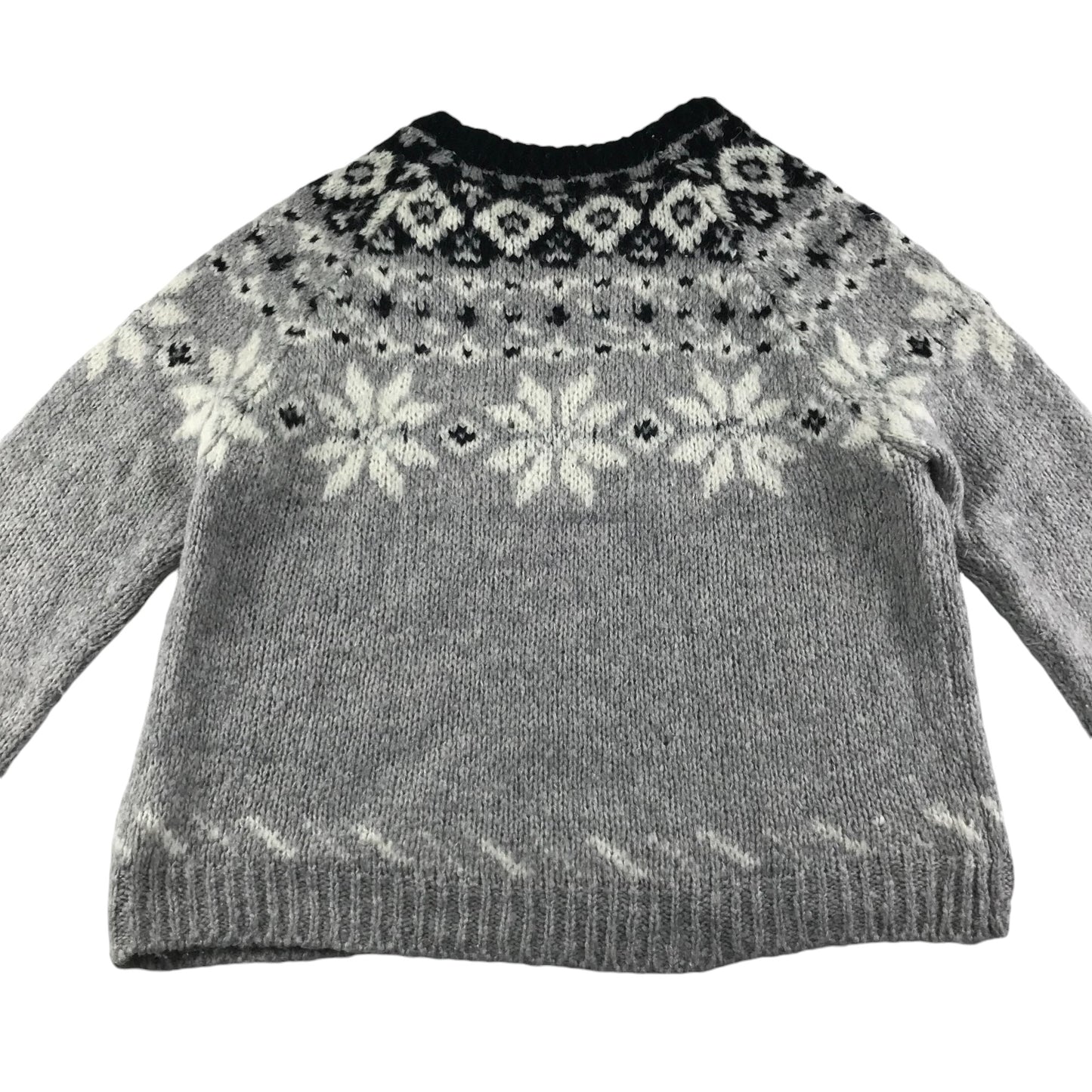 Next festive jumper women's size 16 grey with winter snowflake pattern