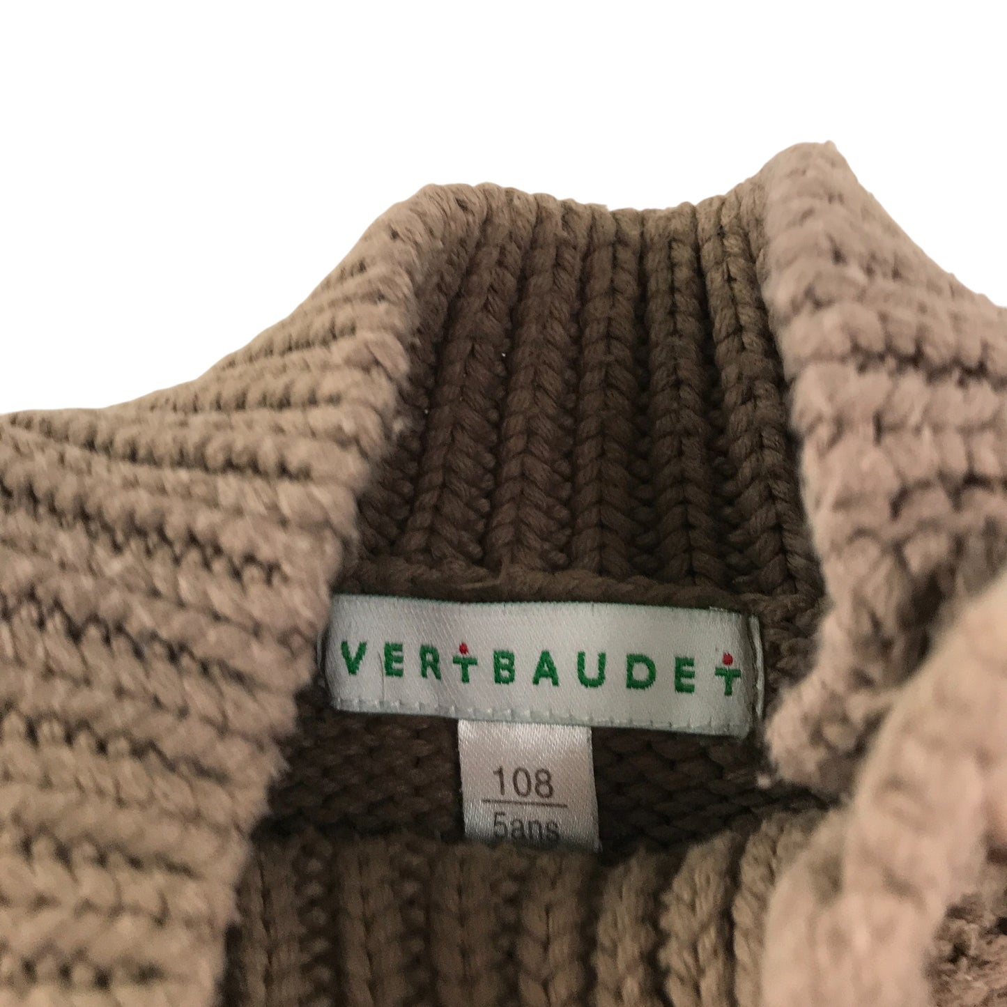 Vertbaudet Jumper 4-5 years brown tank top cable knit pattern
