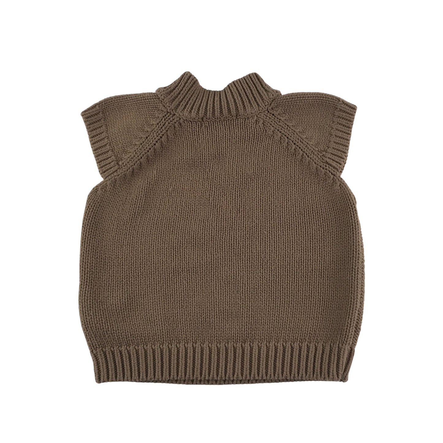 Vertbaudet Jumper 4-5 years brown tank top cable knit pattern