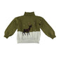 Tu Jumper 5-6 years green and white two tone with sequin deer festive