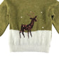 Tu Jumper 5-6 years green and white two tone with sequin deer festive