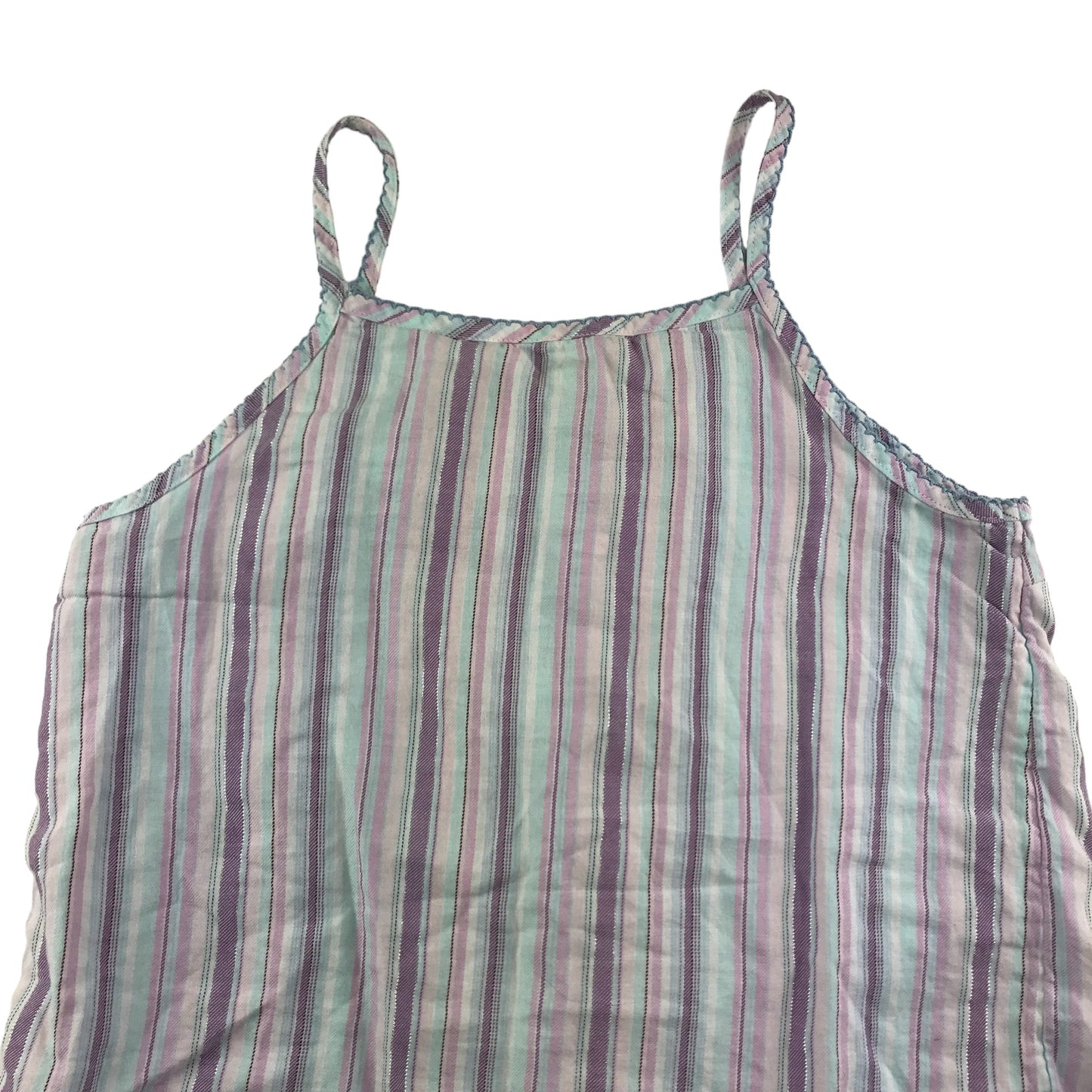 George Top Age 12 Lilac Stripy Summer Tank Top