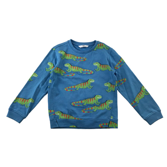 M&S sweater 5-6 year blue lizard graphic print design