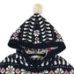 John Lewis Poncho Jumper 5-6 years navy with white winter snowflake pattern