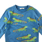 M&S sweater 5-6 year blue lizard graphic print design