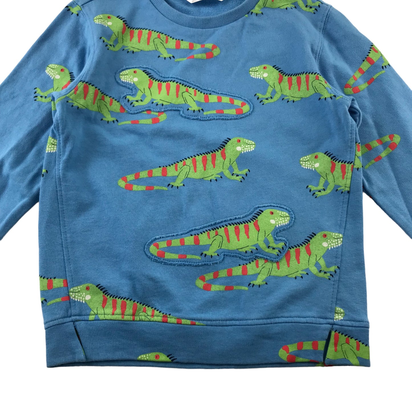 M&S sweater 5-6 year blue lizard graphic print design