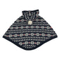 John Lewis Poncho Jumper 5-6 years navy with white winter snowflake pattern