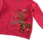 Matalan festive jumper 5-6 years red reindeer sequin graphic