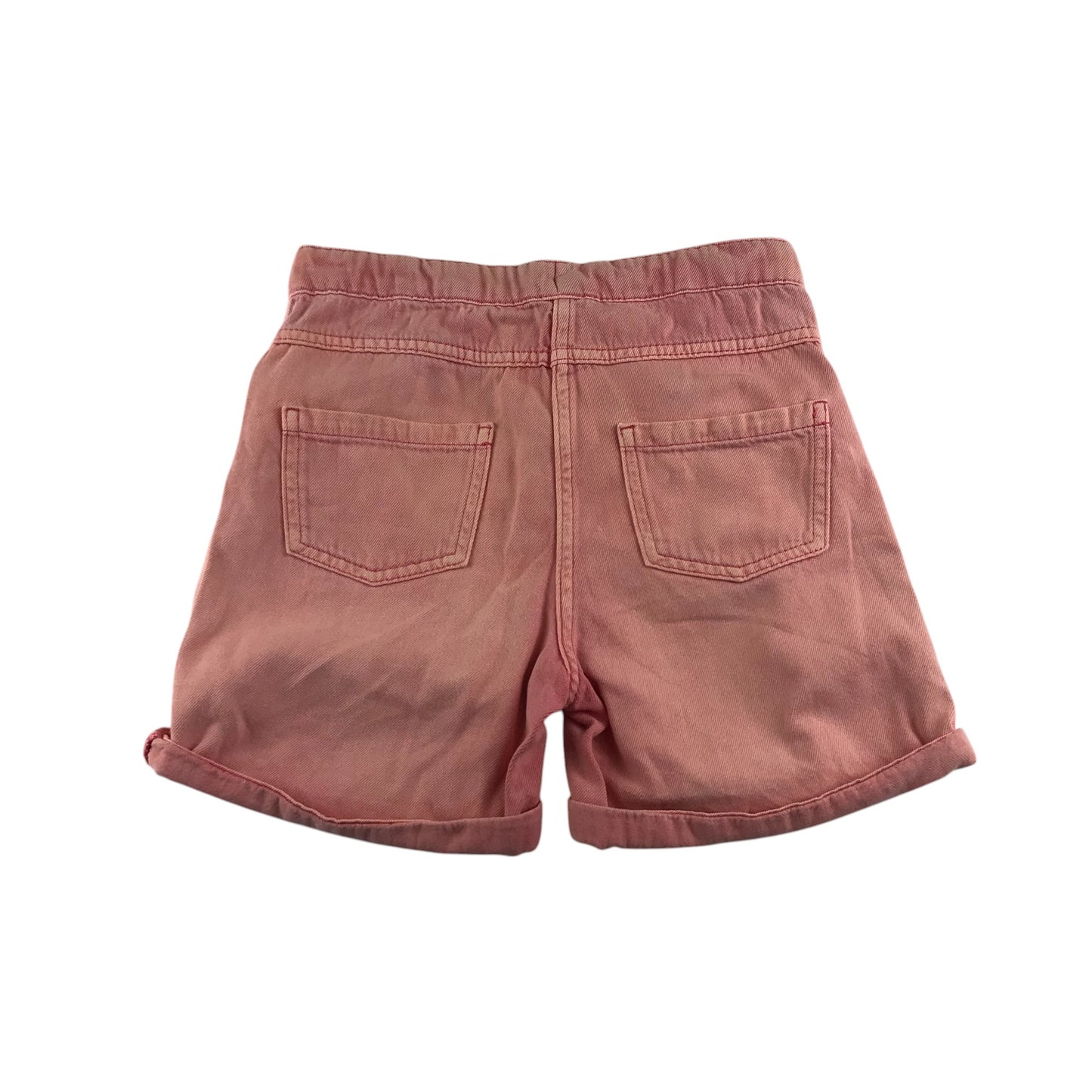 Next shorts 8-9 years washed out red denim with frilled pockets cotton