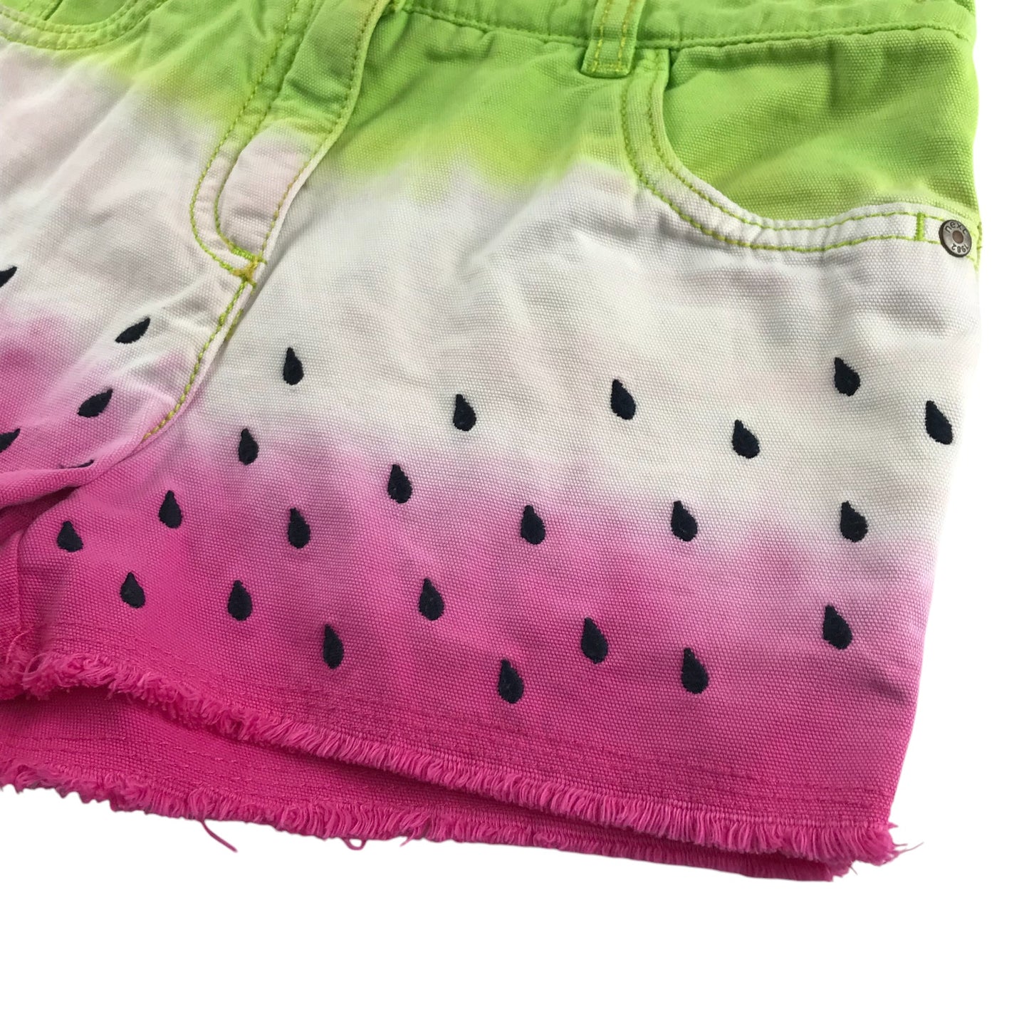 Next shorts 8-9 years green pink and white watermelon denim cotton