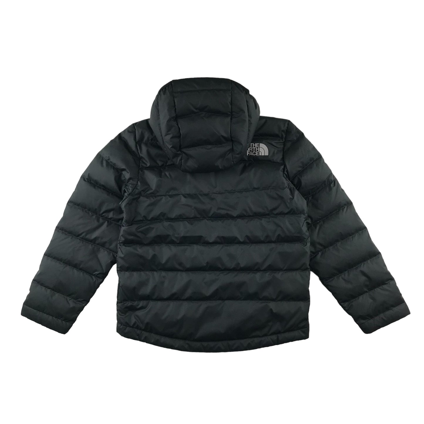 The North Face jacket 7-8 years black hooded puffer