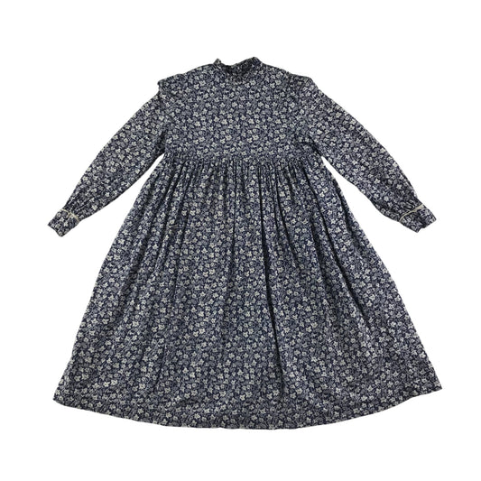 Country Bumpkins dress 7-8 years navy with white floral