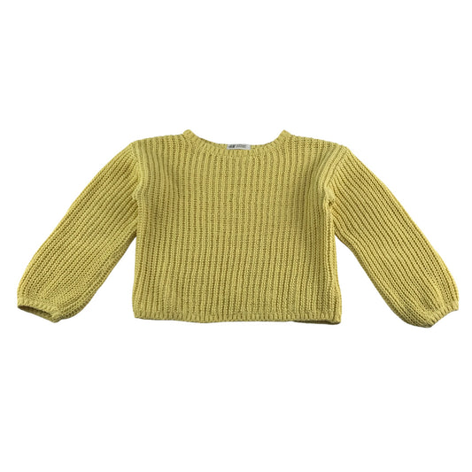 H&M Jumper 7-8 years yellow rib texture knitwear