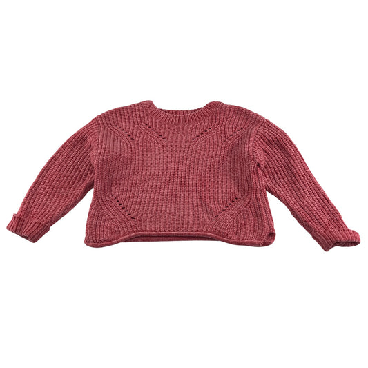 Matalan Jumper 6-7 years pink rib texture knitwear