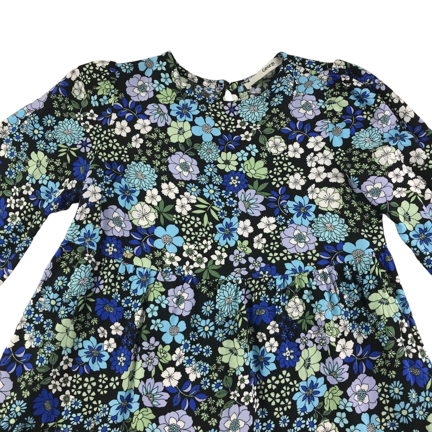 George dress 7-8 years black with blue floral