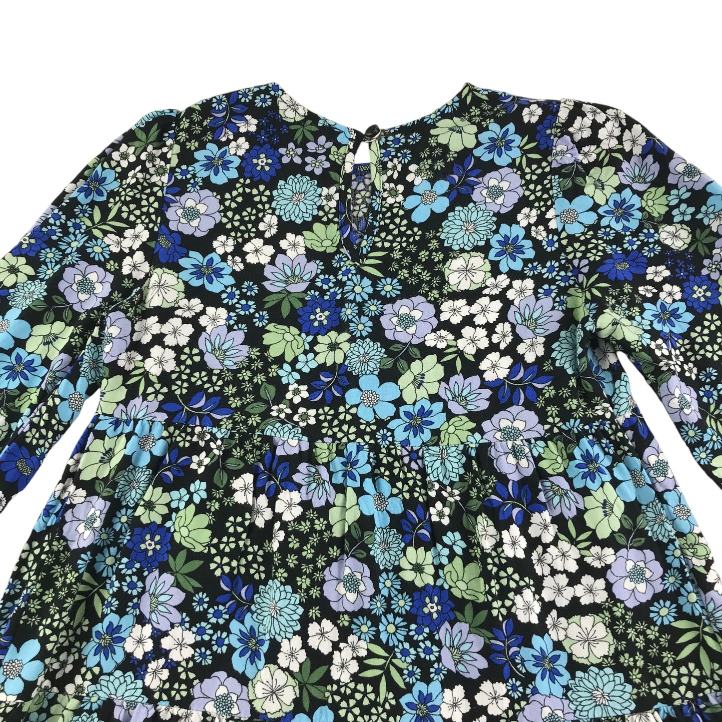 George dress 7-8 years black with blue floral