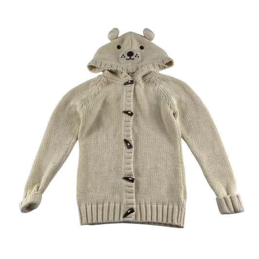 Next Cardigan 7-8 years white hooded bear face button up