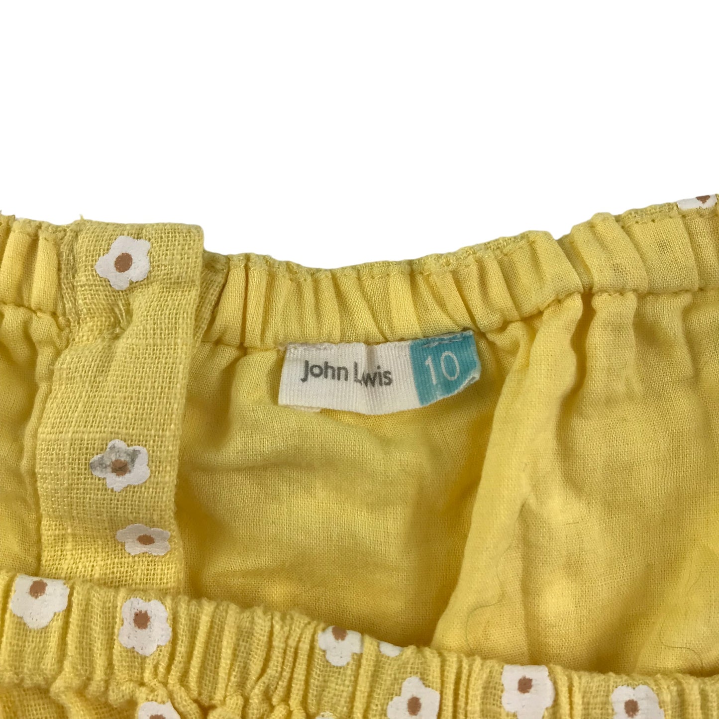 John Lewis Top Age 10 Yellow Floral Cropped Summer Top