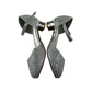 Spot on heels shoe size UK 13 junior silver sparkly gem covered two part kitten heel sandals