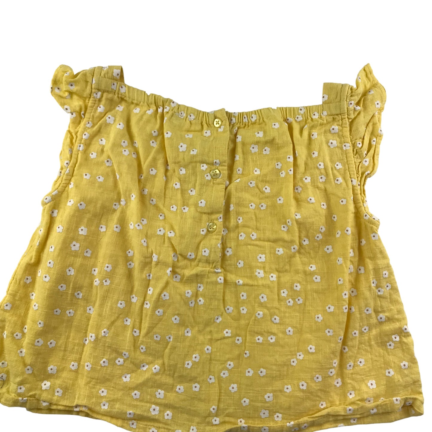 John Lewis Top Age 10 Yellow Floral Cropped Summer Top