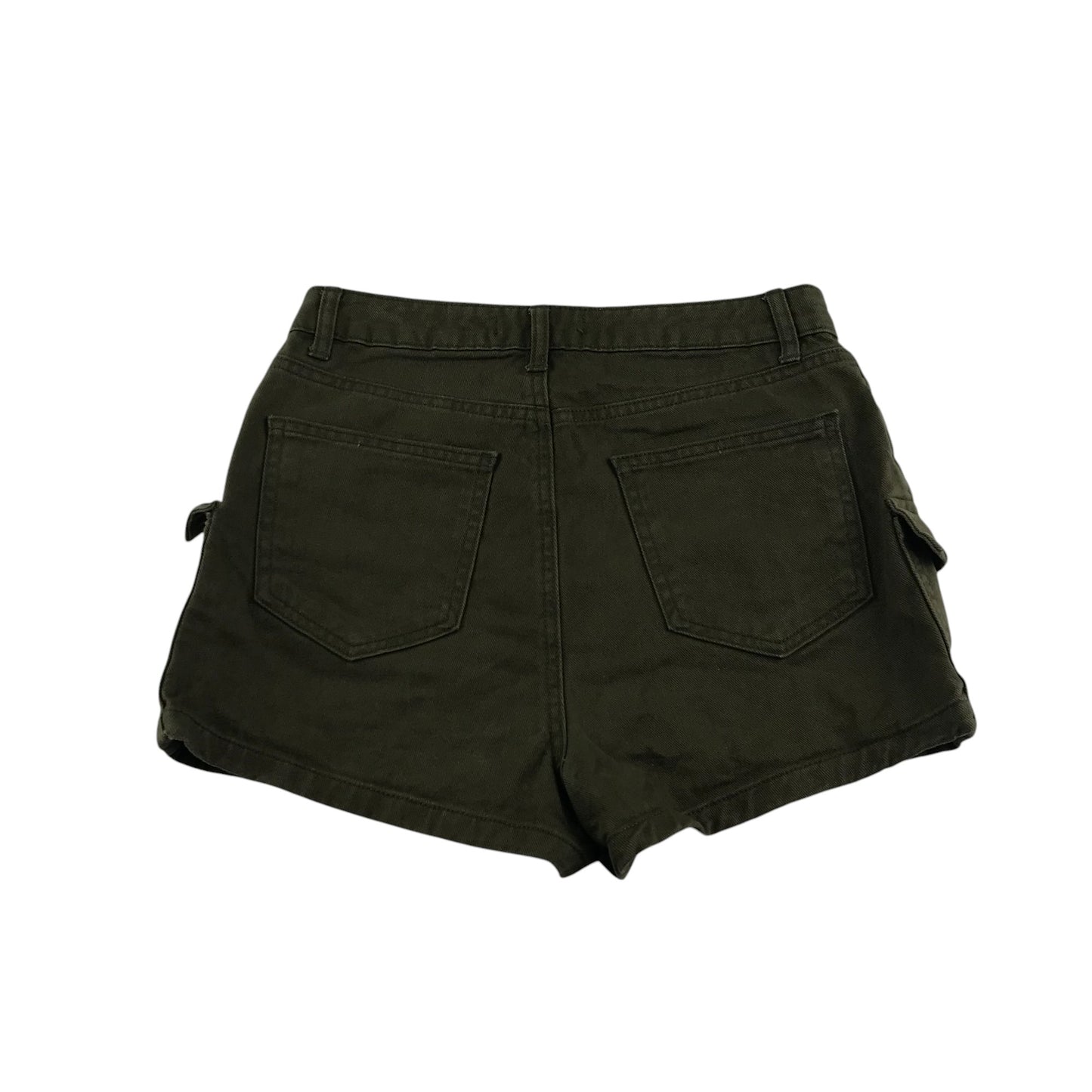 Primark shorts women's size UK 10 dark khaki green denim style