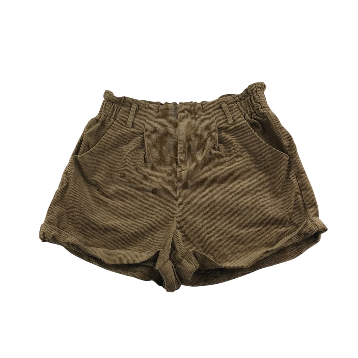 Cider shorts women's size M dark beige corduroy paper bag waist