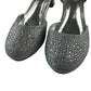 Spot on heels shoe size UK 13 junior silver sparkly gem covered two part kitten heel sandals