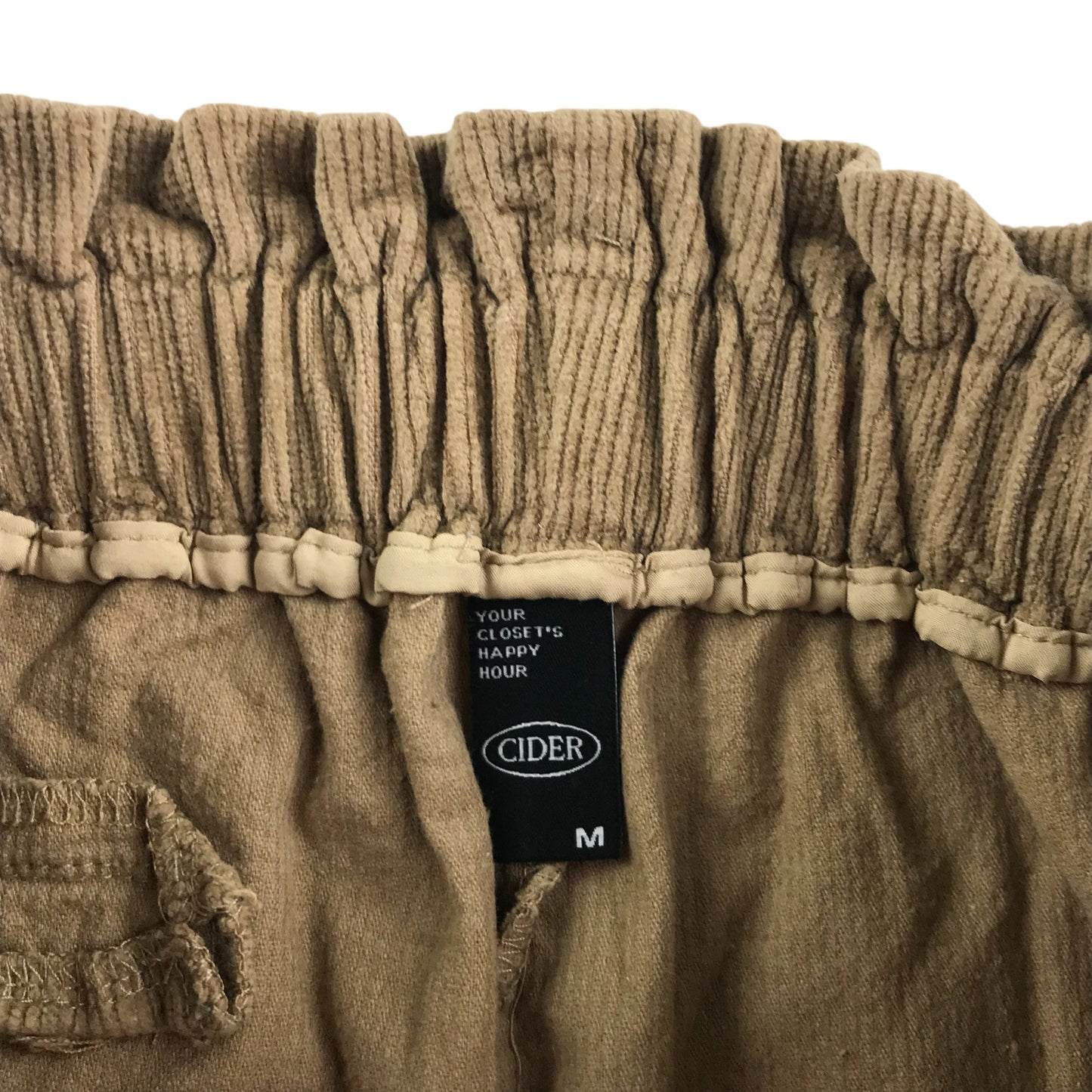 Cider shorts women's size M dark beige corduroy paper bag waist