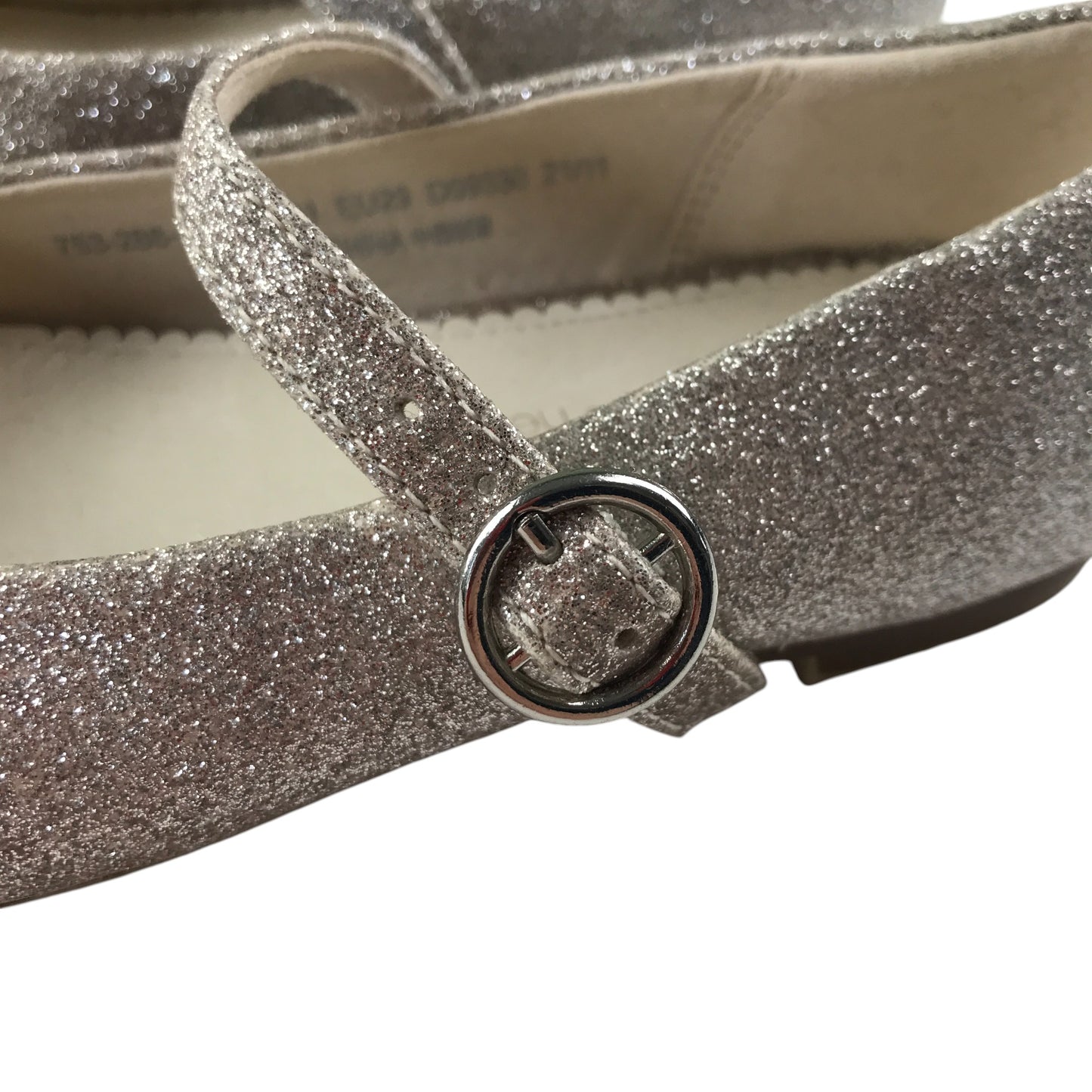Next pumps shoe size 11 junior white gold and silvery sparkly ballerinas