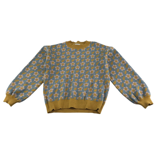 Next Jumper 8-9 years blue and yellow floral print knitwear