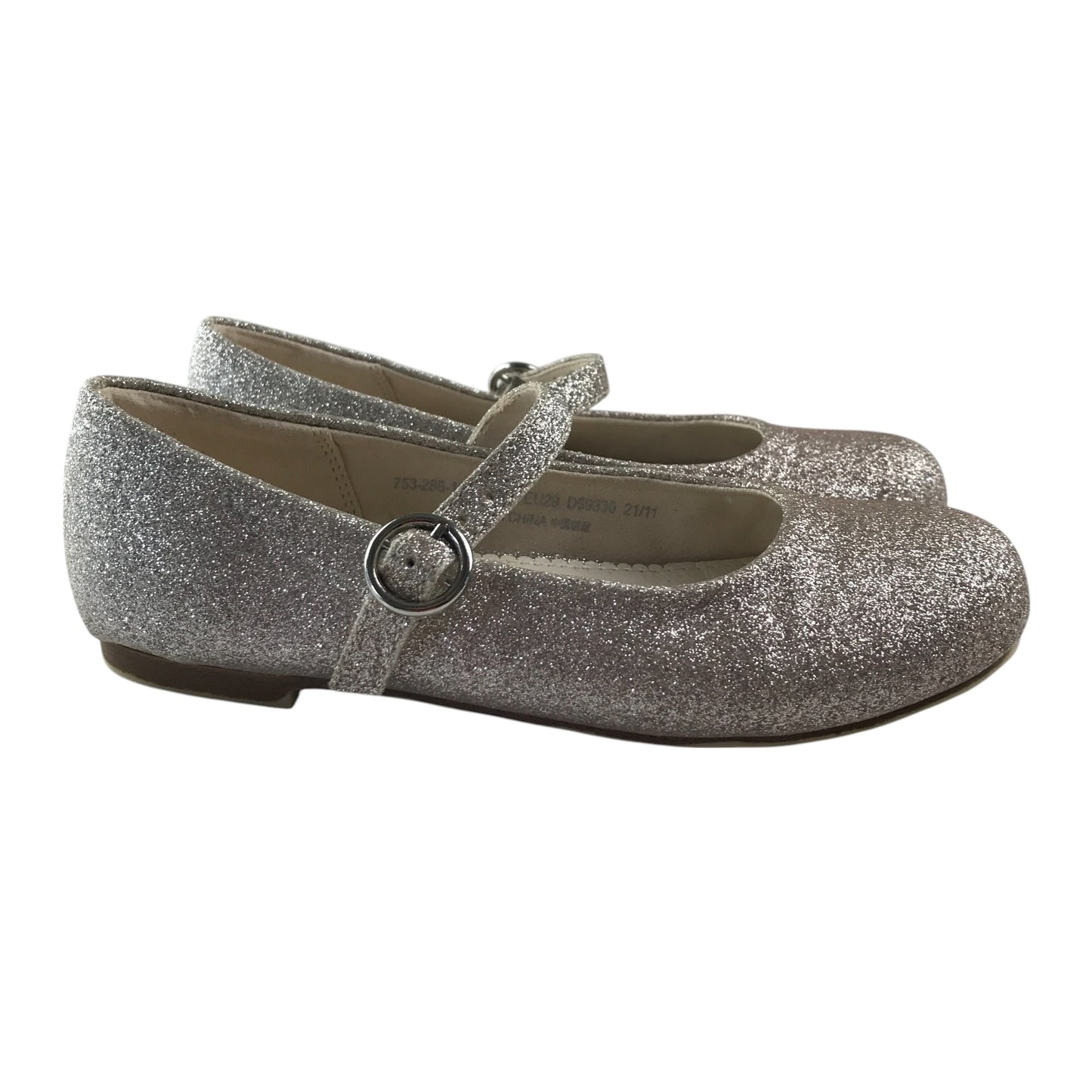 Next pumps shoe size 11 junior white gold and silvery sparkly ballerinas