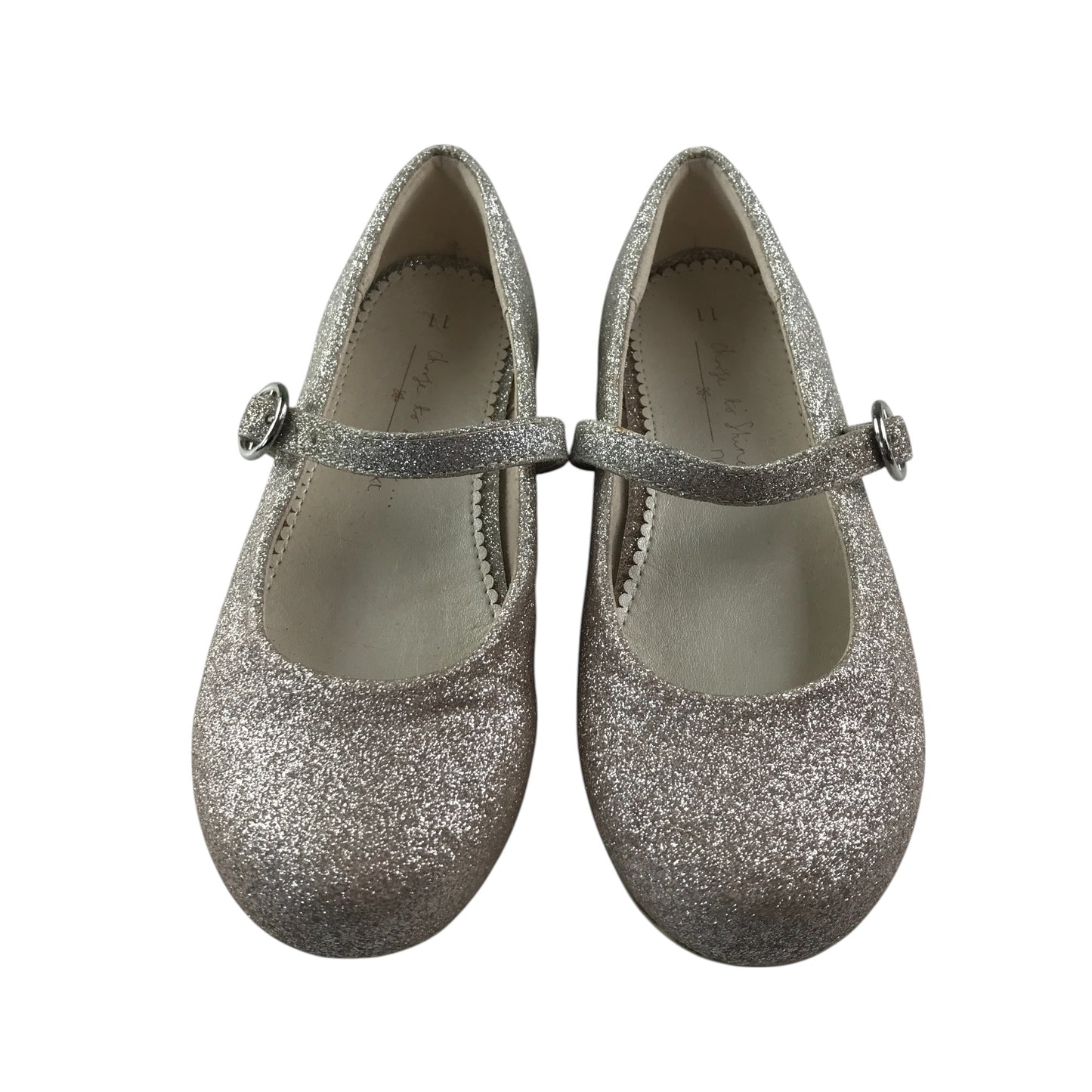 Next pumps shoe size 11 junior white gold and silvery sparkly ballerinas