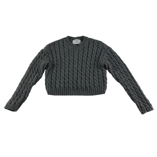 Zara Jumper 9-10 years grey cable knitwear pattern cropped